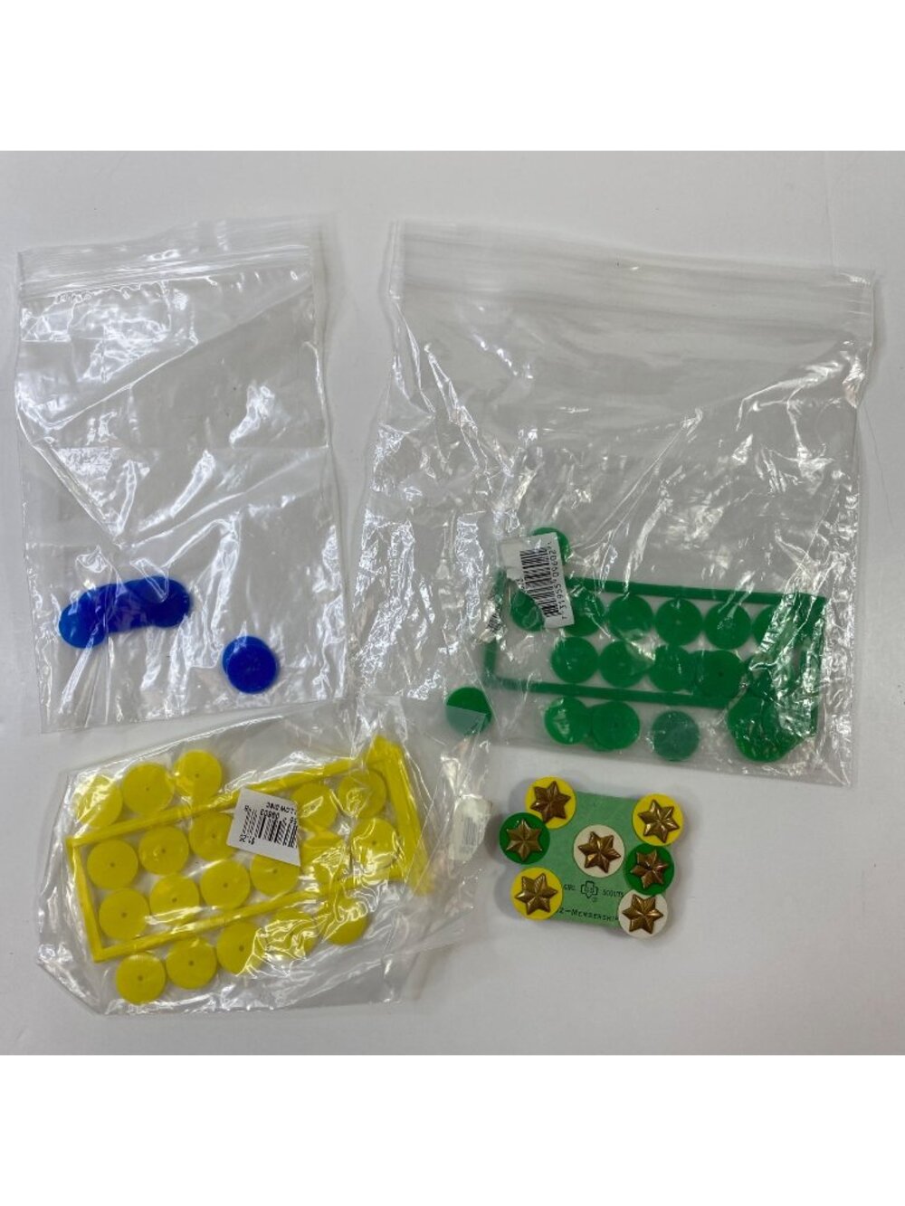 Vintage Girl Scout Membership Stars Assorted Plastic Discs